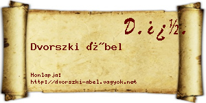 Dvorszki Ábel névjegykártya
